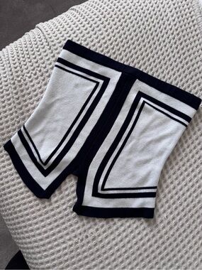Caroline Constas White and Navy Tube Top